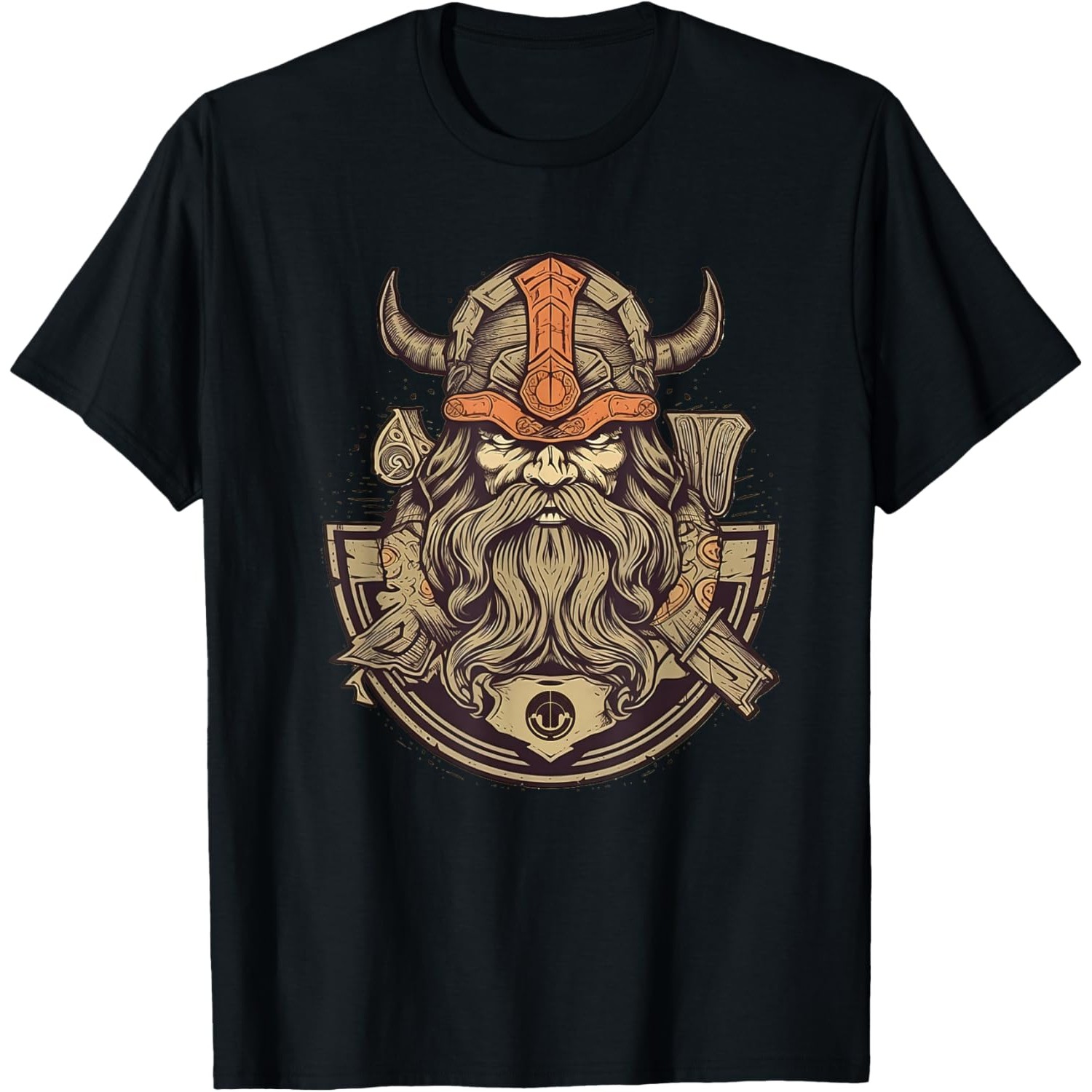 Summer Viking Clothing - Kaos Pria Berkerah Bulat Katun dengan