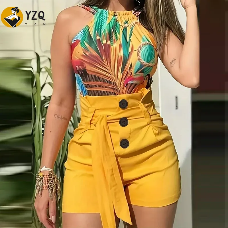 Summer Zara - Y2K celana pendek kancing depan padat
