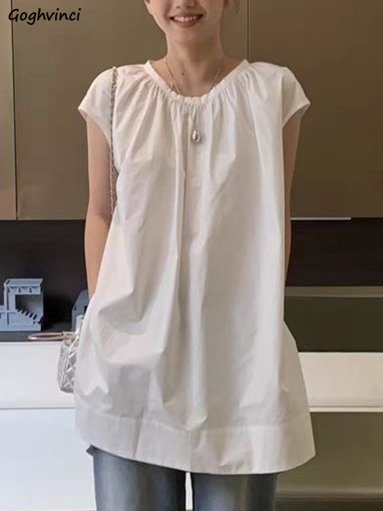 Summer Linen Clothing For Women - Blus tanpa lengan wanita Vintage Solid