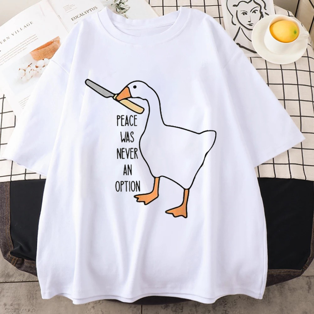 Summer Clothing Options - Peace Goose kaus lengan pendek kasual