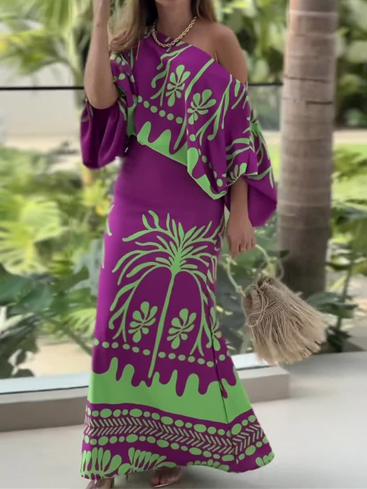 Summer Clothing Office - Set Dua Potong Gambar Cetak Wanita