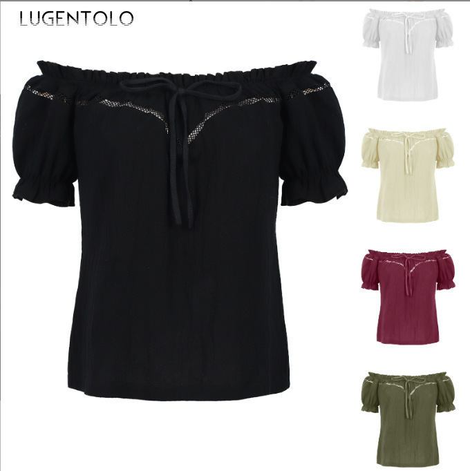 Summer Renaissance Clothing - Kemeja Retro Wanita Blus Renaisans Gelap