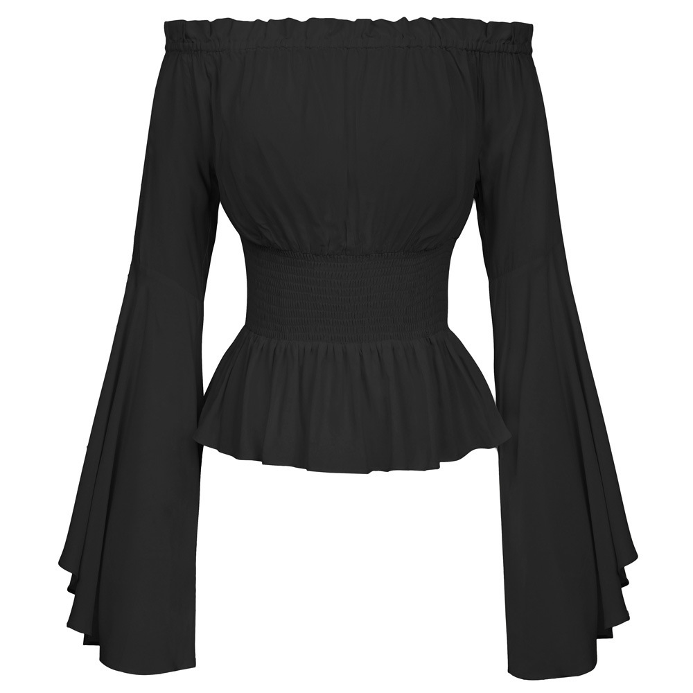 Summer Renaissance Clothing - Kemeja Ramping Gotik Blus Abad Pertengahan