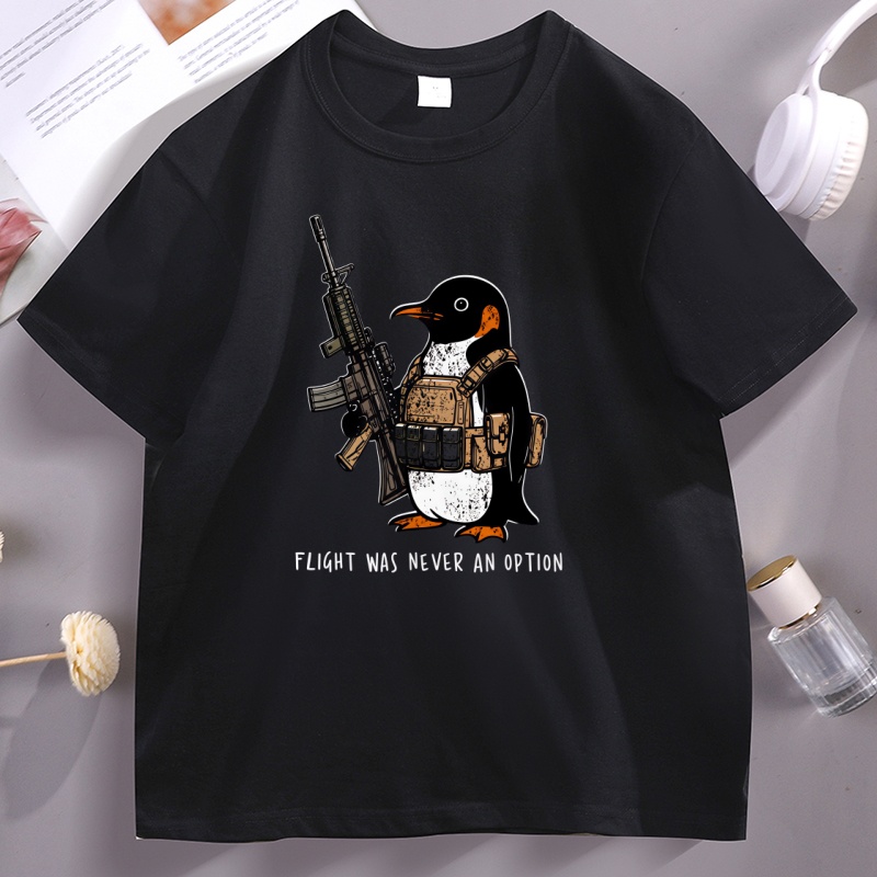 Summer Clothing Options - Kaos Taktis Motif Penguin Kaos 'Terbang