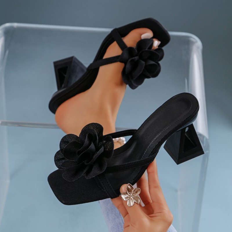 Summer Clothing Ladies - Sandal Dekorasi Bunga 3D Wanita Sandal