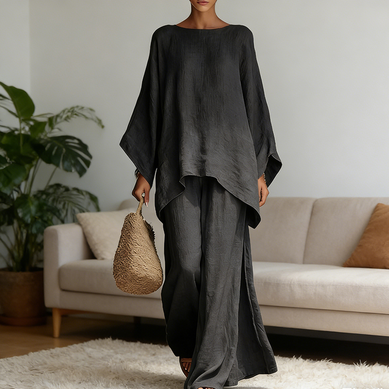 Summer Linen Clothing For Women - Setelan 2 potong Celana Panjang Linen