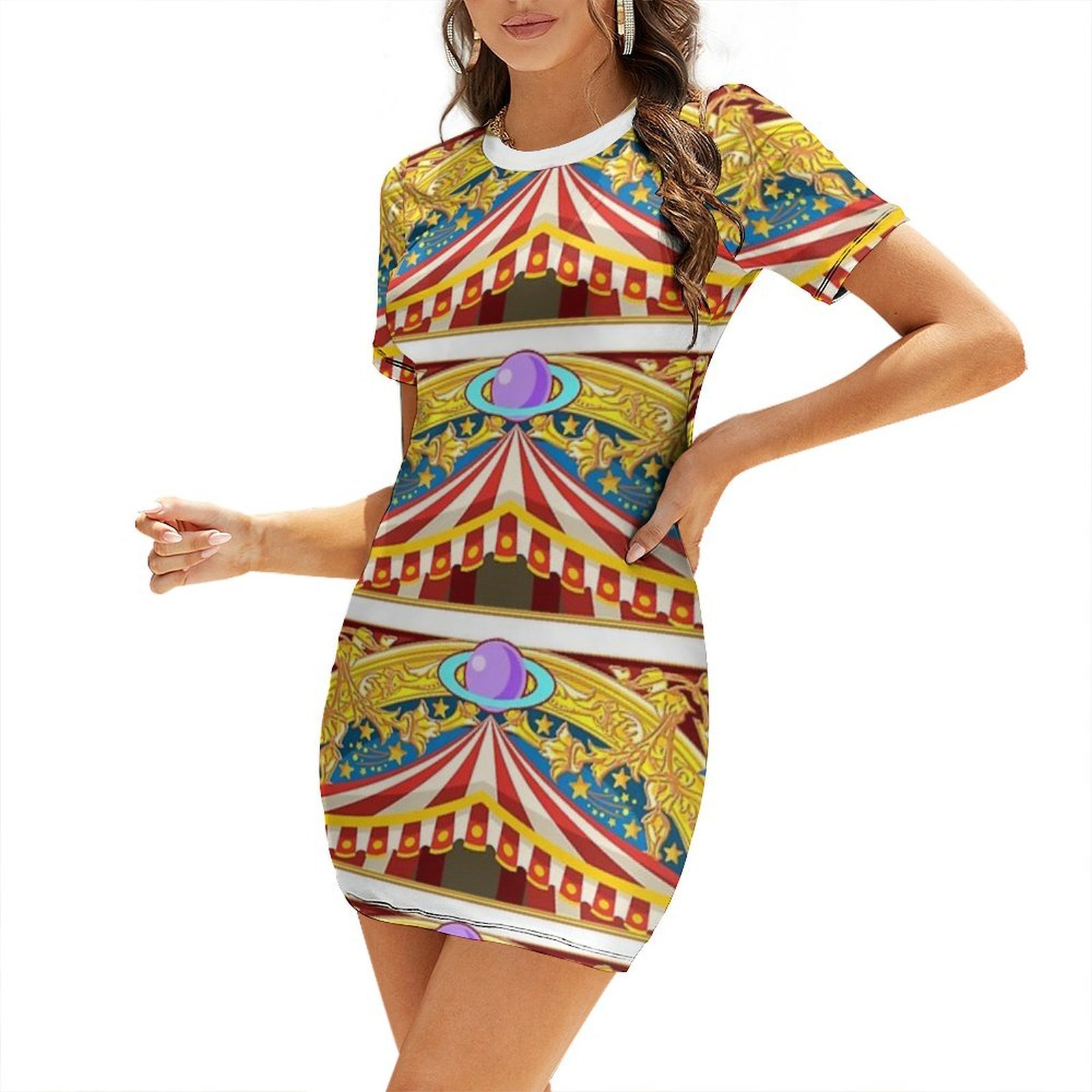Summer Clothing Banner - Gaun Karnaval Sirkus Lengan Pendek Pakaian