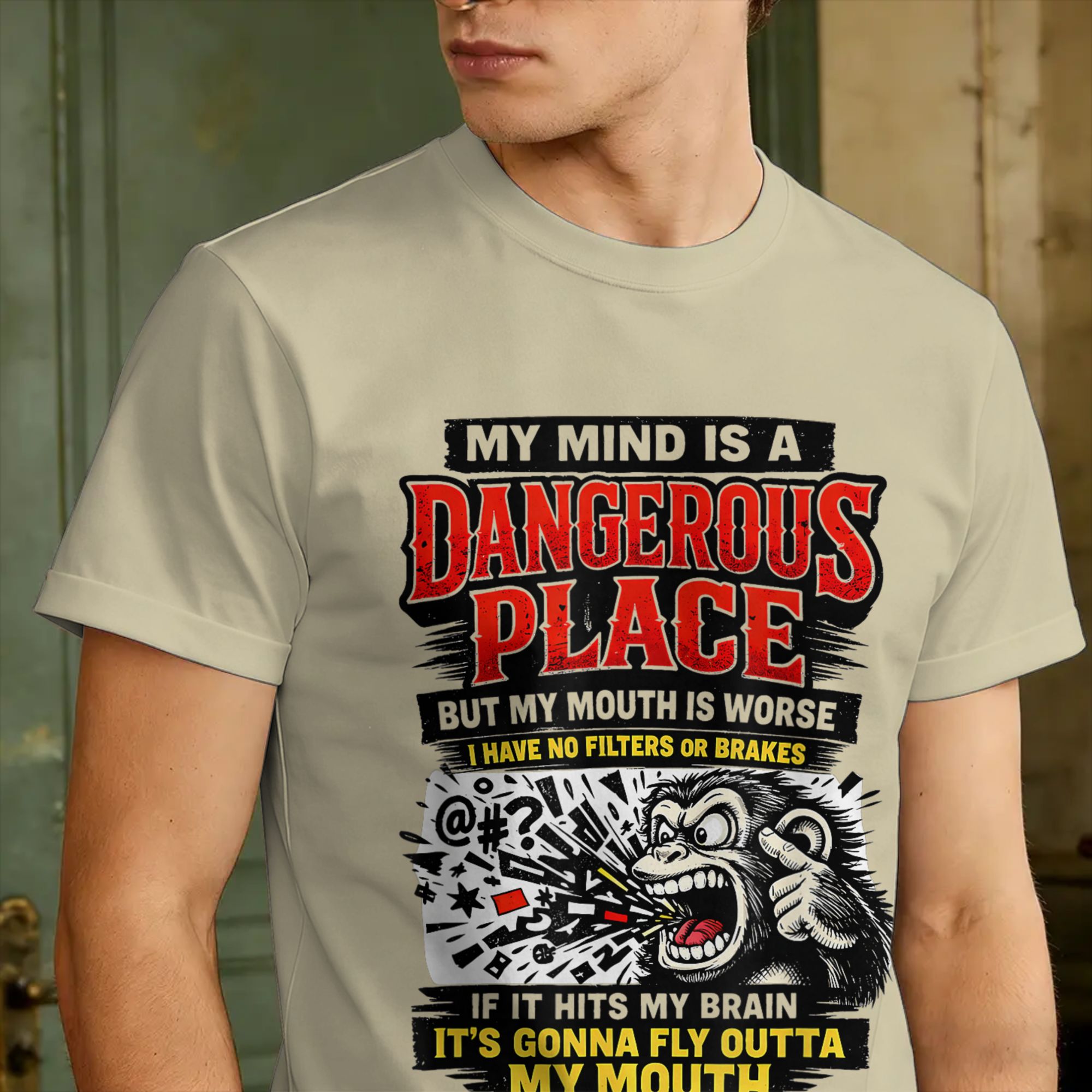Kaus Monkey My Mind Is A Dange - Summer Clothing Places ulasan dan harga