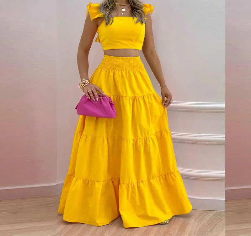 Rok Y2k Set Dua Potong Pakaian - Summer Clothing Office ulasan dan harga