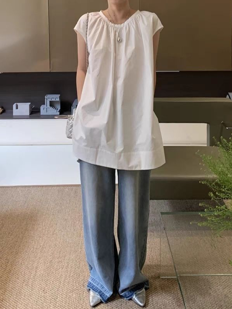 Blus tanpa lengan wanita Vinta - Summer Linen Clothing For Women ulasan dan harga