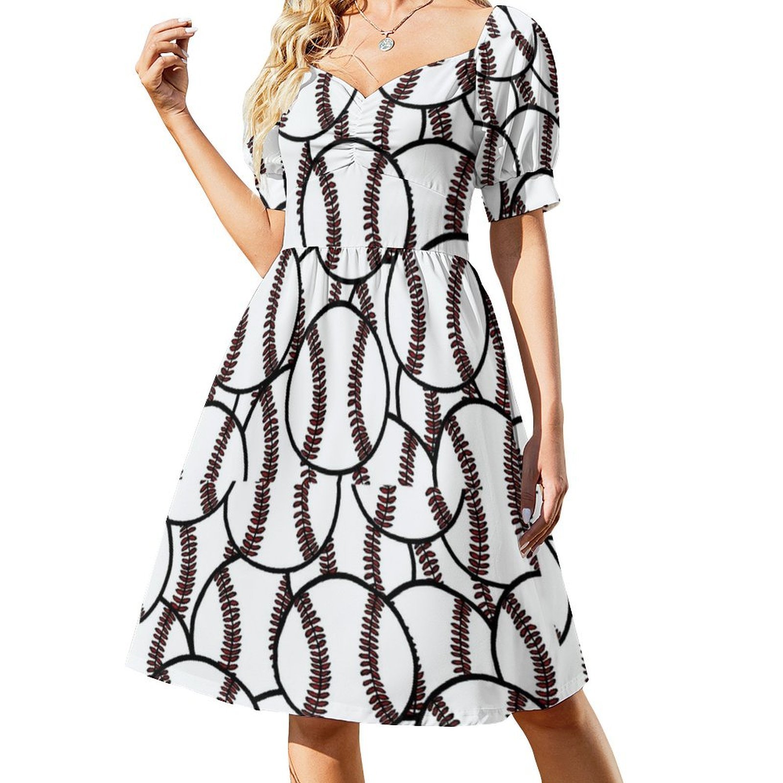 Gaun Vintage Bohemian Baseball - Summer Clothing Options ulasan dan harga