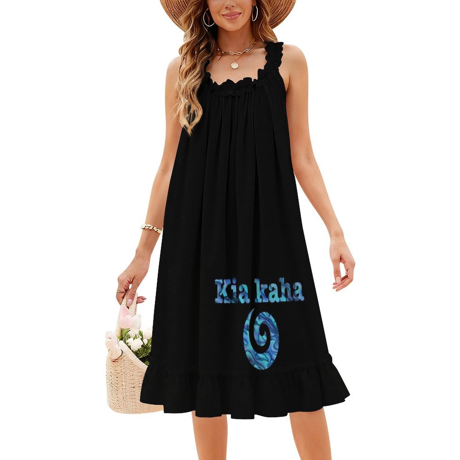 Gaun Koru Kaha dengan Kerah Sw - Summer Clothing Nz ulasan dan harga