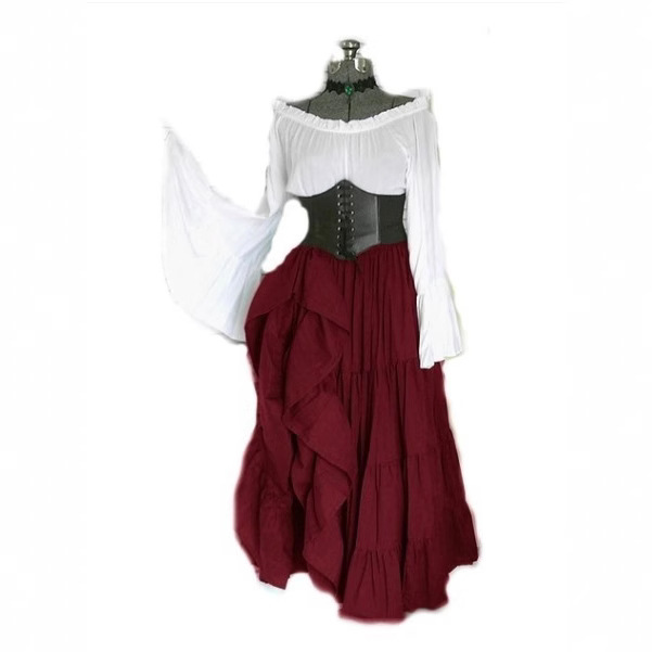 Gaun Pesta Lengan Panjang Baru - Summer Renaissance Clothing ulasan dan harga
