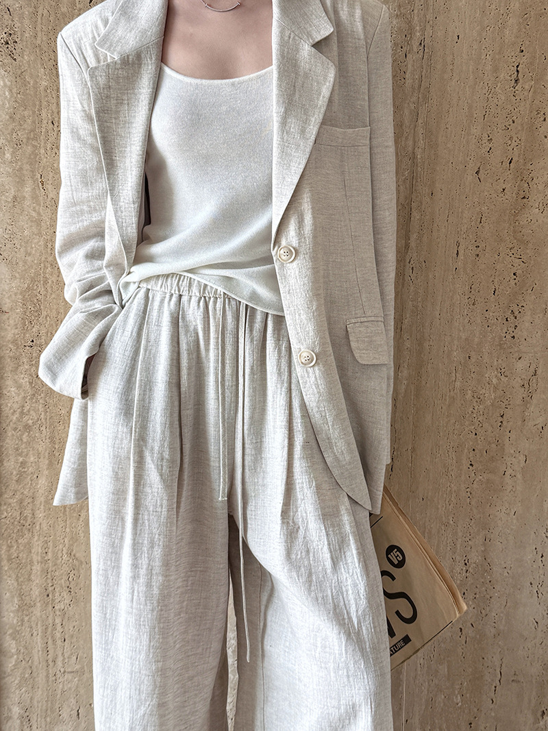 Set Jaket Blazer Bahan Linen K - Summer Linen Clothing For Women ulasan dan harga
