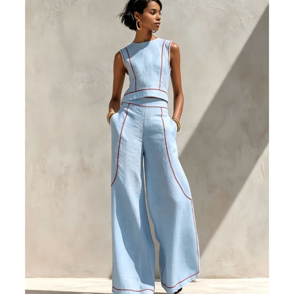 Setelan 2 potong rompi dan cel - Summer Zara ulasan dan harga