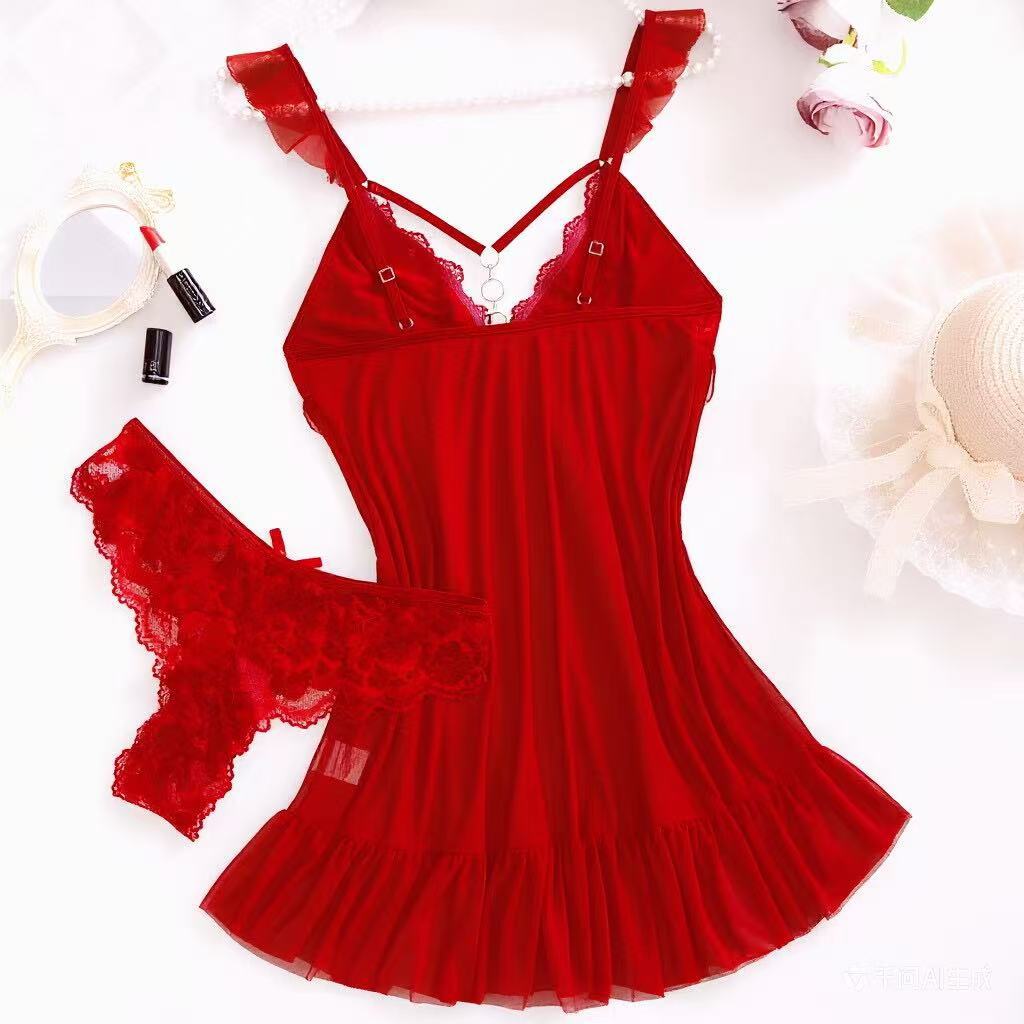 Set Lingerie Merah Seksi Terba - Summer Nights Clothing ulasan dan harga