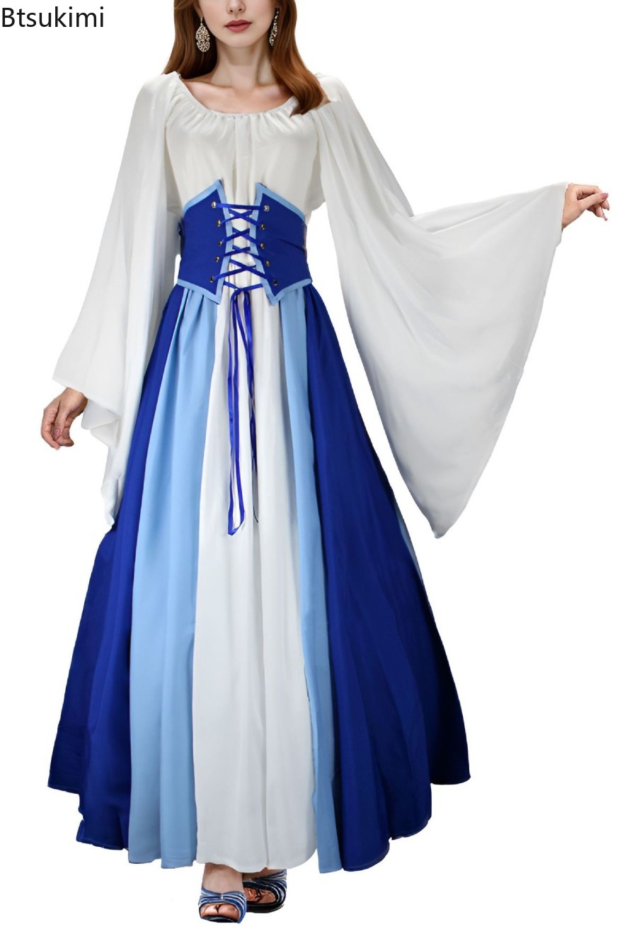 Gaun Maxi Gothic Vintage Renai - Summer Renaissance Clothing ulasan dan harga