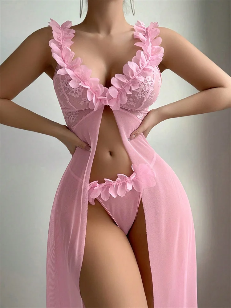 Gaun Tidur Transparan Berenda  - Summer Clothing Ladies ulasan dan harga