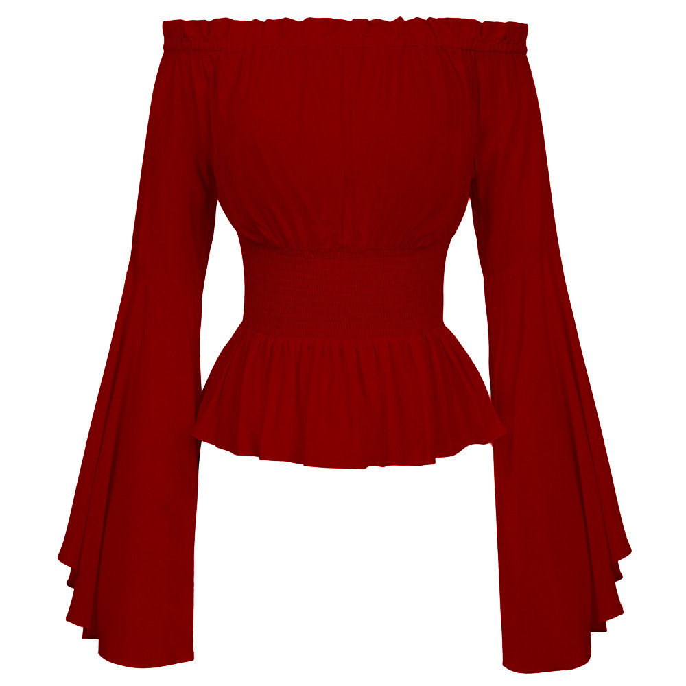 Kemeja Ramping Gotik Blus Abad - Summer Renaissance Clothing ulasan dan harga