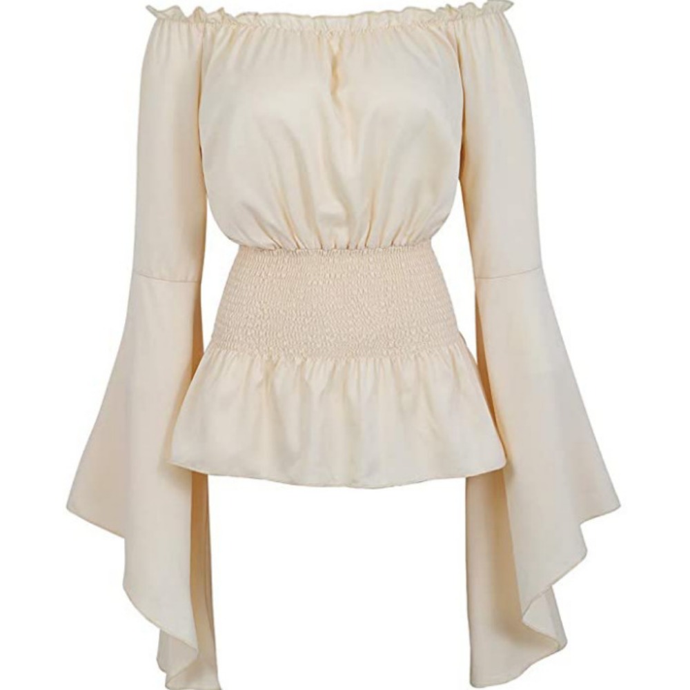 Kemeja Ramping Gotik Blus Abad - Summer Renaissance Clothing ulasan dan harga