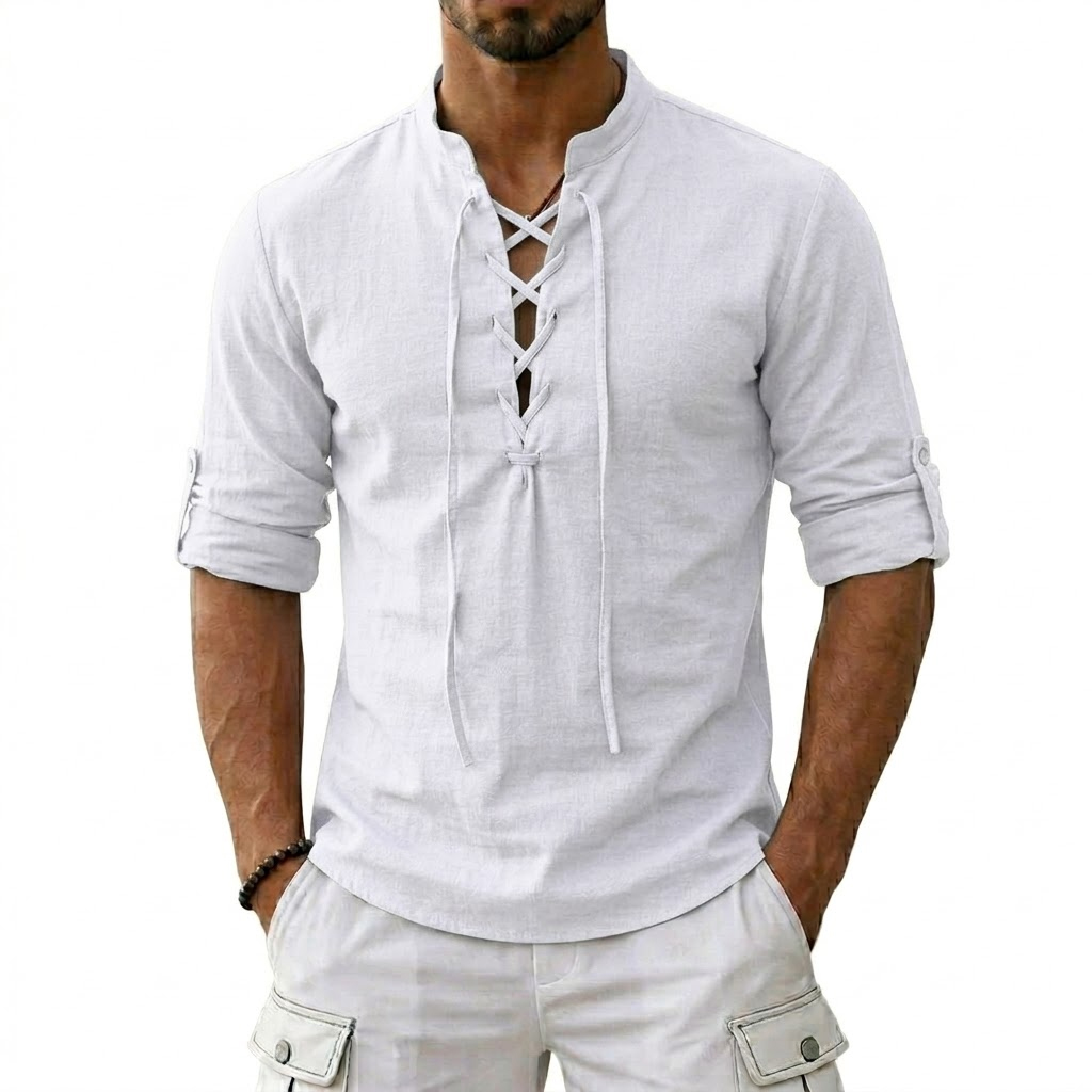 Kaus Linen Lengan Panjang Pria - Summer Viking Clothing ulasan dan harga