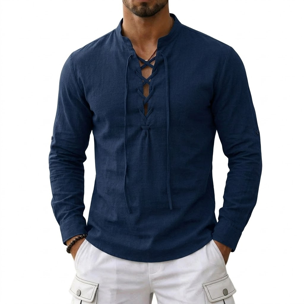 Kaus Linen Lengan Panjang Pria - Summer Viking Clothing ulasan dan harga