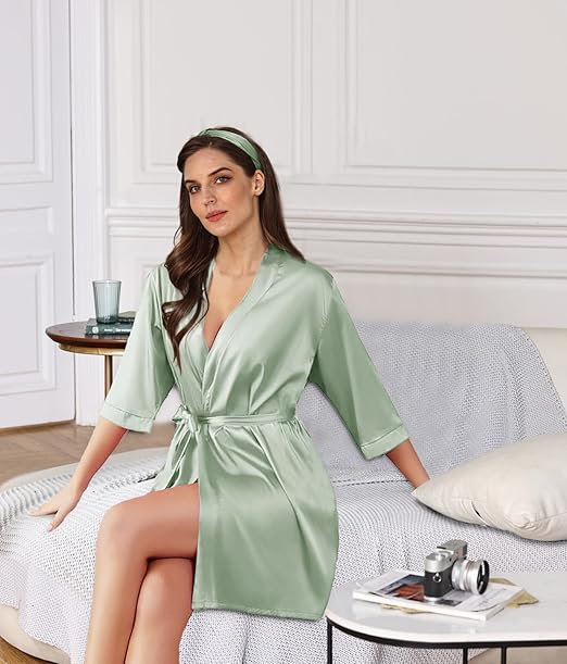 Jubah Kimono Malam Satin Sutra - Summer Nights Clothing ulasan dan harga