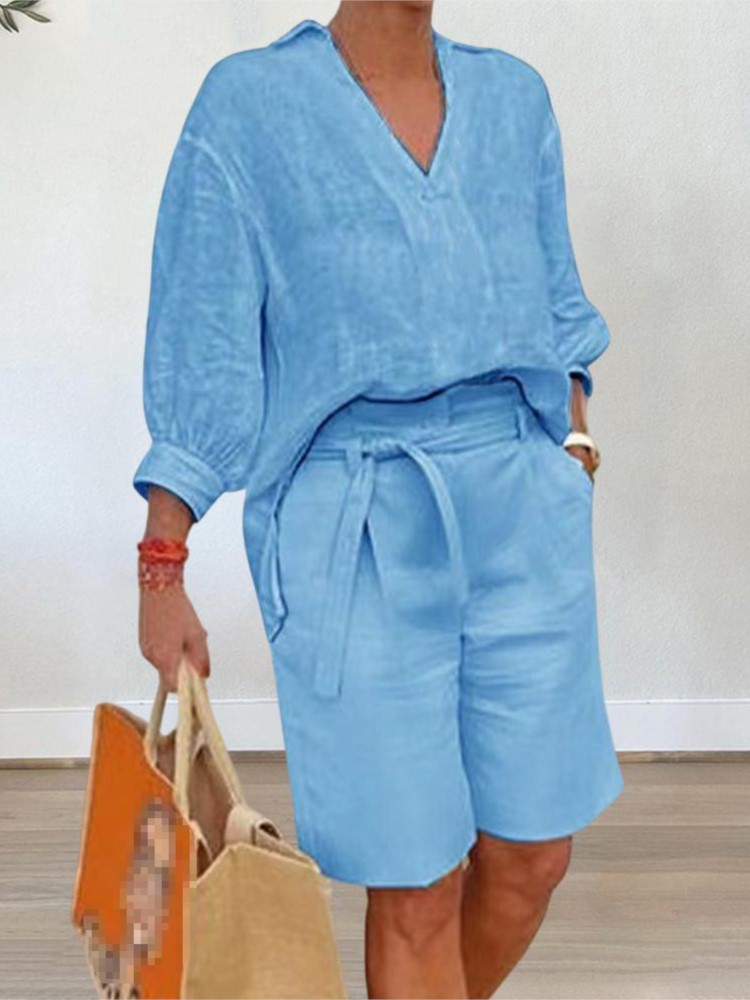 Setelan pakaian wanita katun L - Summer Linen Clothing For Women ulasan dan harga