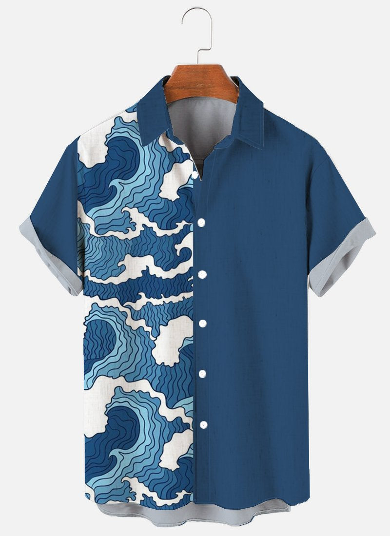 Kemeja Pria Pola Awan dan Gelo - Summer Clothing Holiday ulasan dan harga