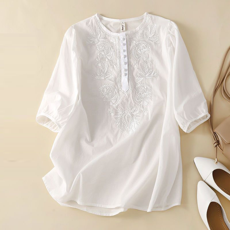 Pakaian wanita 2024 atasan lon - Summer Linen Clothing For Women ulasan dan harga