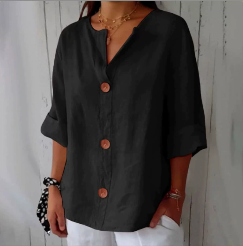 Kemeja & Blus Longgar Ukuran B - Summer Linen Clothing For Women ulasan dan harga