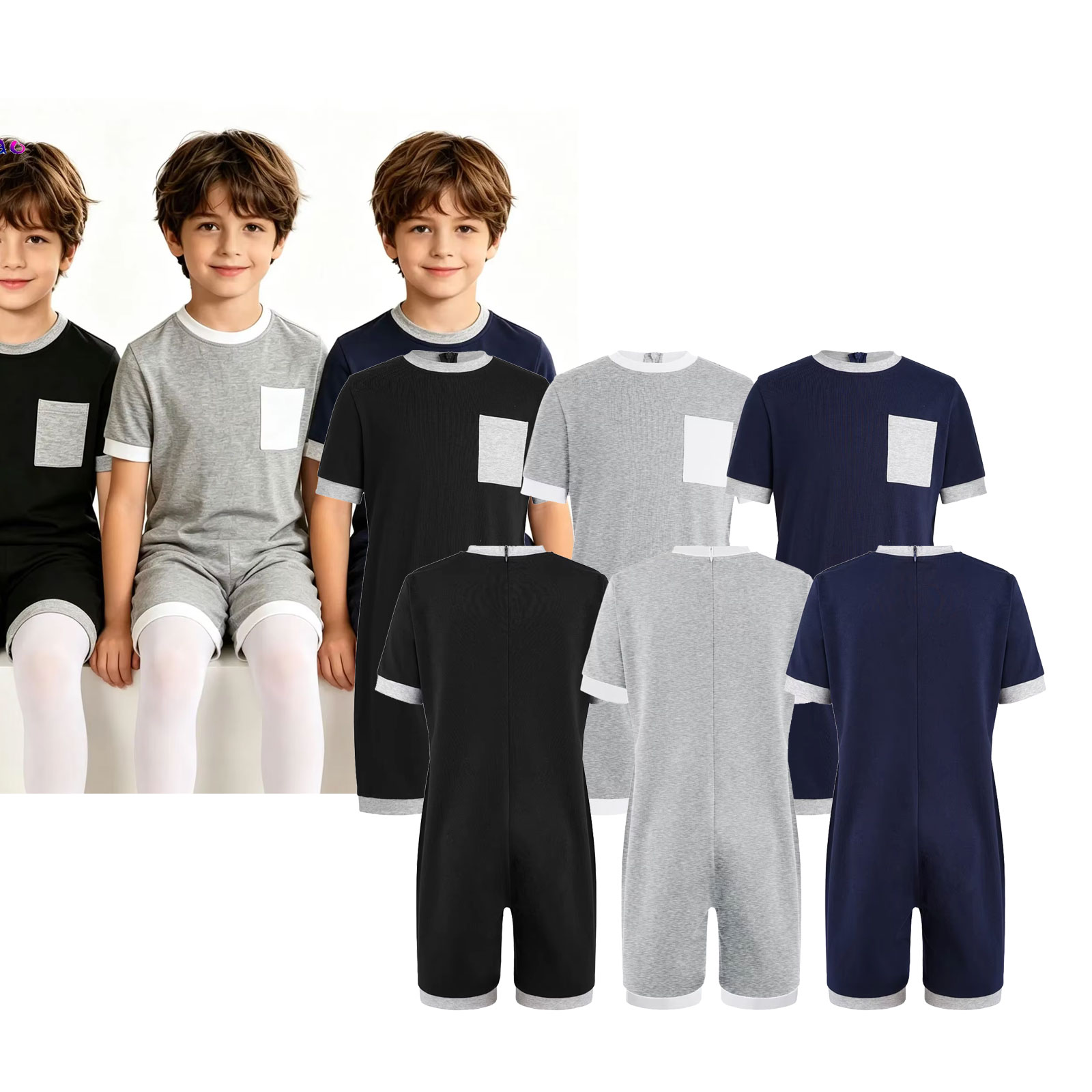3Pcs Pakaian Adaptif Kebutuhan - Summer Clothing Kids Boys ulasan dan harga