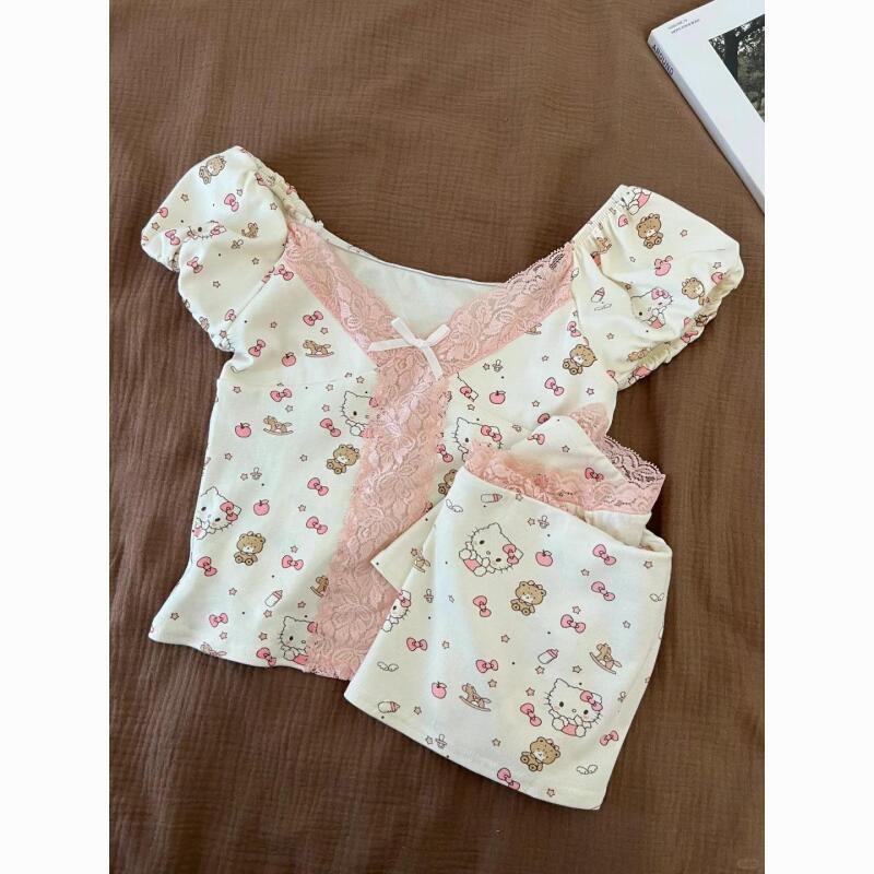 Piyama Lucu Gaya Hello Kitty P - Summer Clothes ulasan dan harga
