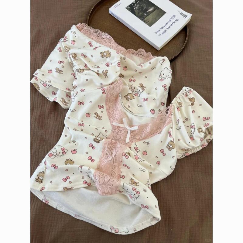 Piyama Lucu Gaya Hello Kitty P - Summer Clothes ulasan dan harga