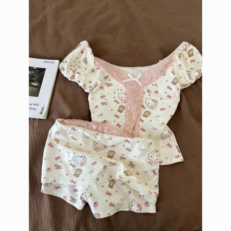 Piyama Lucu Gaya Hello Kitty P - Summer Clothes ulasan dan harga