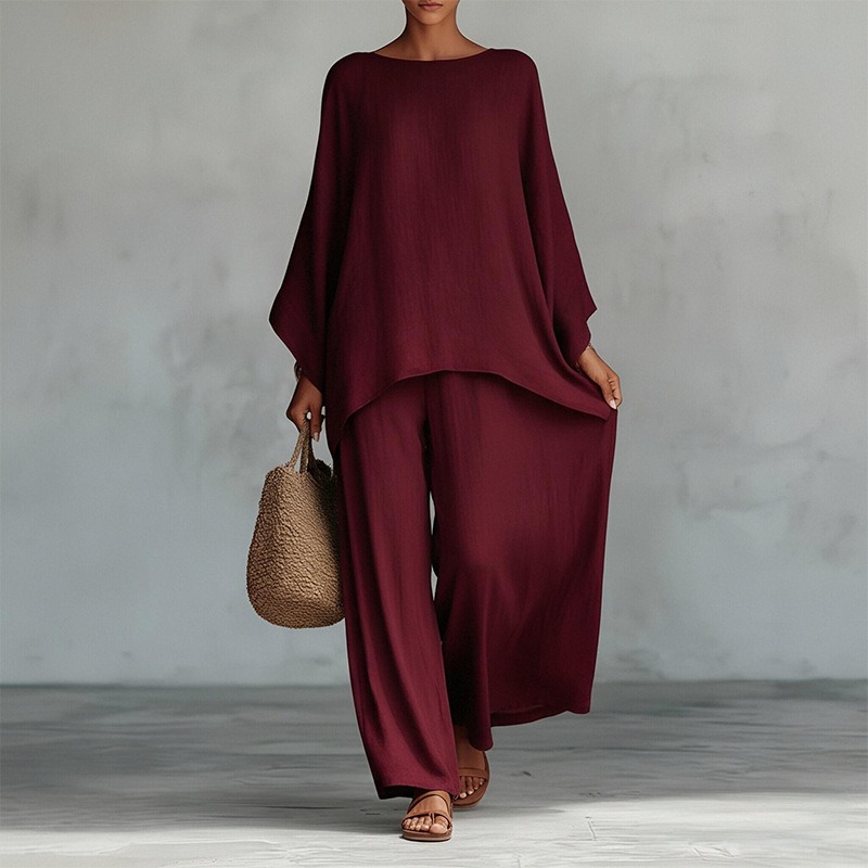 Setelan 2 potong Celana Panjan - Summer Linen Clothing For Women ulasan dan harga