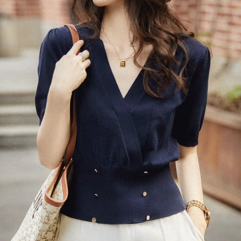 Blus Wanita Musim Panas Padat  - Summer Linen Clothing For Women ulasan dan harga